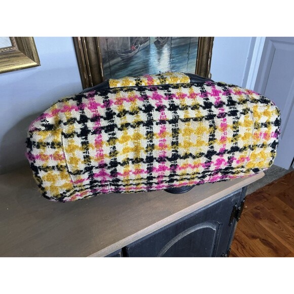 Coach Daisy Wool Tweed Plaid Emma Large Tote - Picture 3 of 9